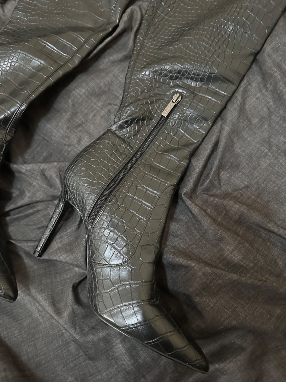 Guess Baiwa Croc Over-the-Knee Boots - Picture 2 of 8